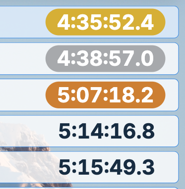 Full Page Results values displayed as elapsed times