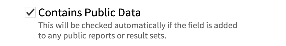 Contains Public Data checkbox on a racer field