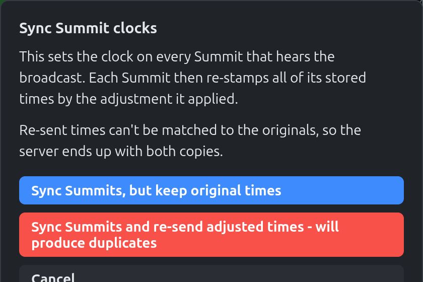 The re-sync choices